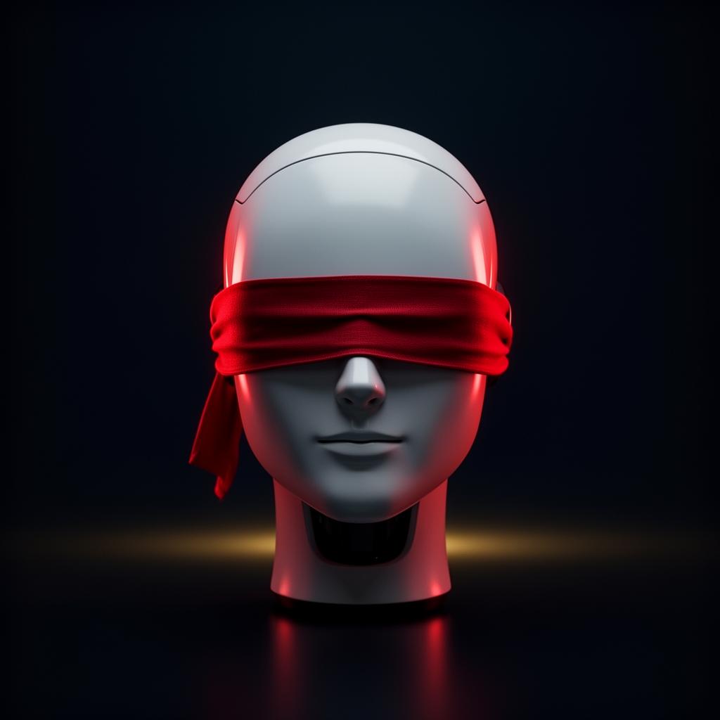 Blindfolded AI robot — invisible to search