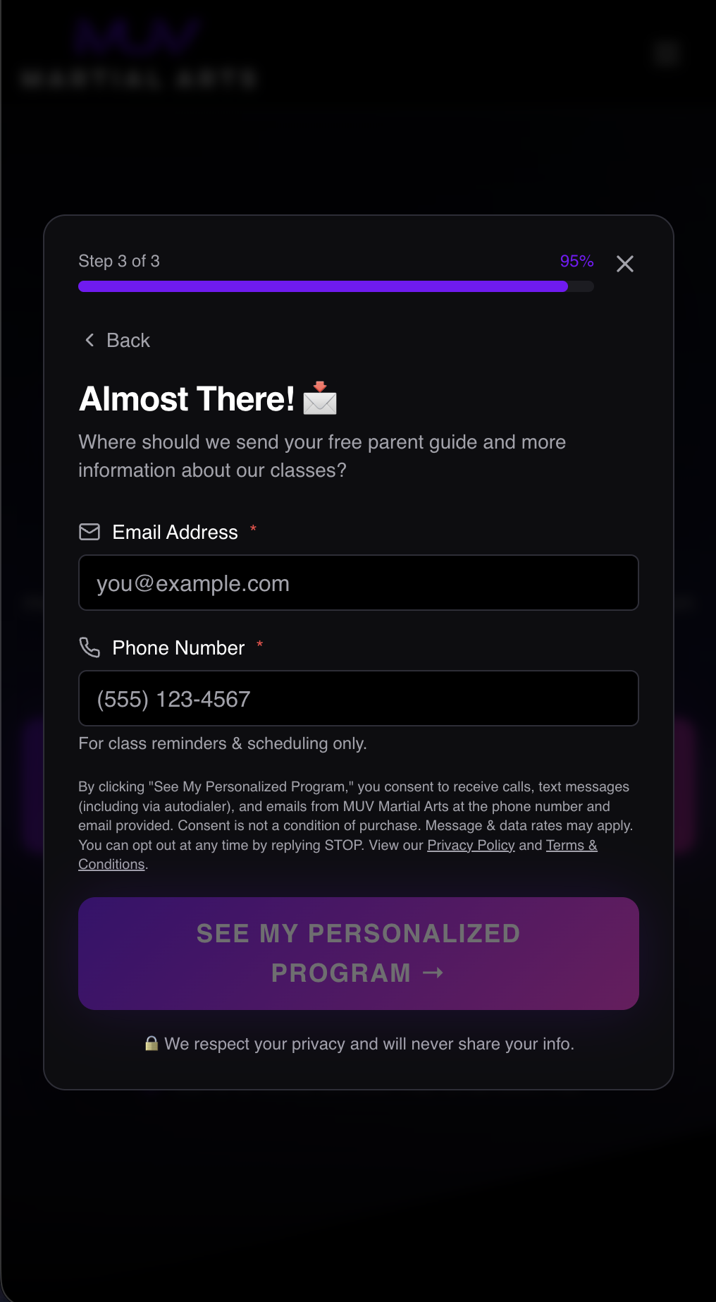 Opt-in step 3